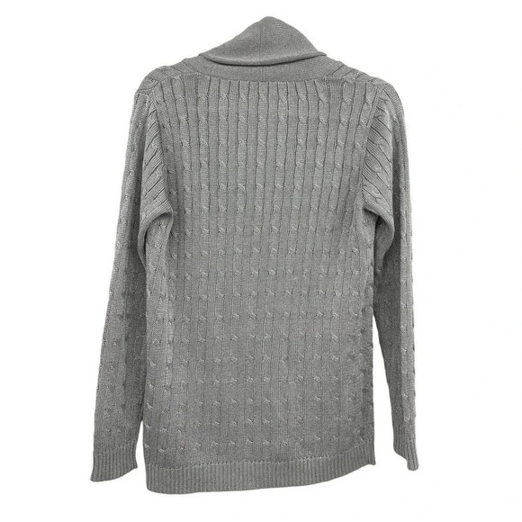 Ralph Lauren Black Label Metallic Silver Cardigan Sweater Size Medium - Picture 8 of 12